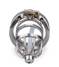 Laden Sie das Bild in den Galerie-Viewer, Kurzer Penis-Käfig mit Harnröhrenplug Judgment