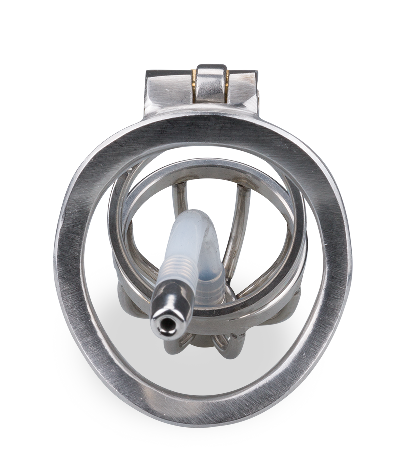 Kurzer Penis-Käfig mit Harnröhrenplug Judgment