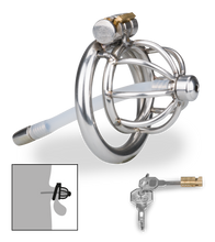 Laden Sie das Bild in den Galerie-Viewer, Kurzer Penis-Käfig mit Harnröhrensonde Repentance