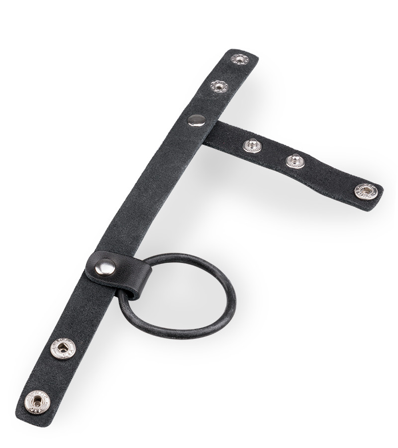 Leder-Penisring mit Druckknopf