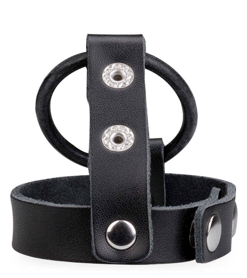 Leder-Penisring mit Druckknopf