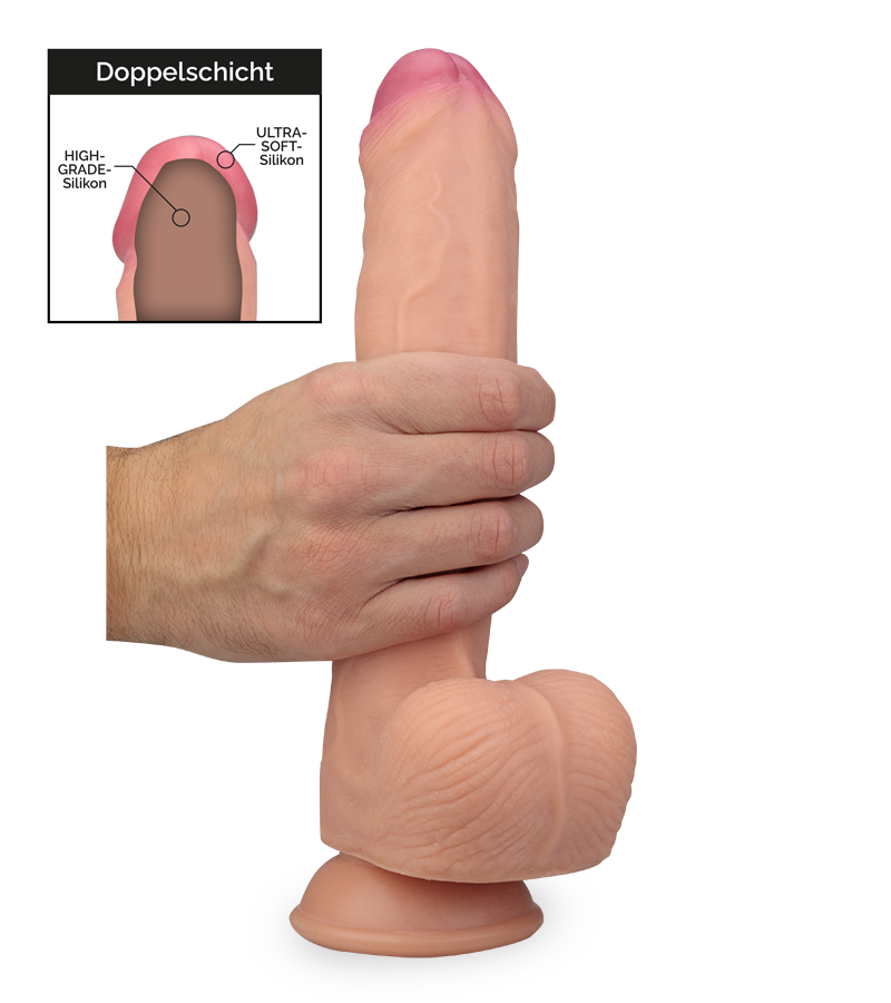 Liquid-Silicone-Dildo mit Saugnapf Hyper Dildo 29 cm