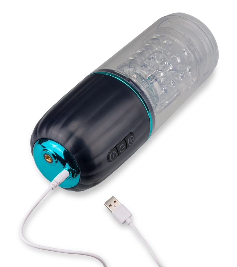 Masturbator mit Stoß- und Rotationsfunktion und Gelenk-Saugfuß Ricardo