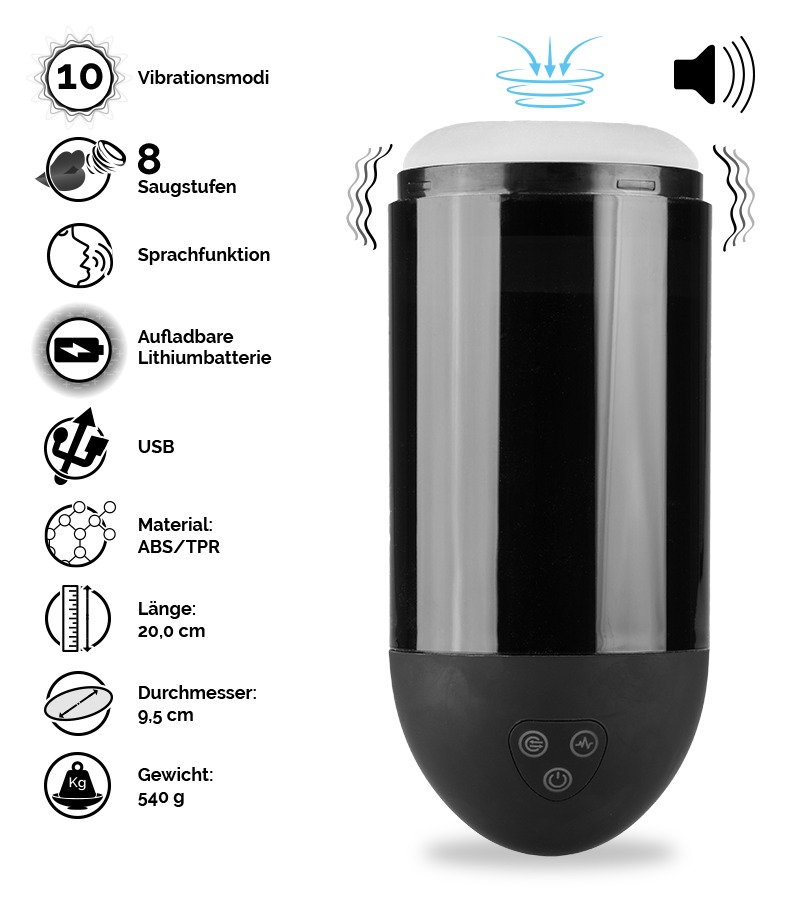 Masturbator mit Vibration und Saugfunktion Bullet Cup