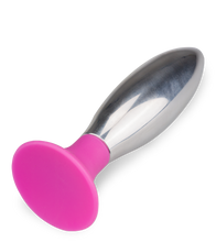 Laden Sie das Bild in den Galerie-Viewer, Metall-Analplug mit Saugfuß 10 cm