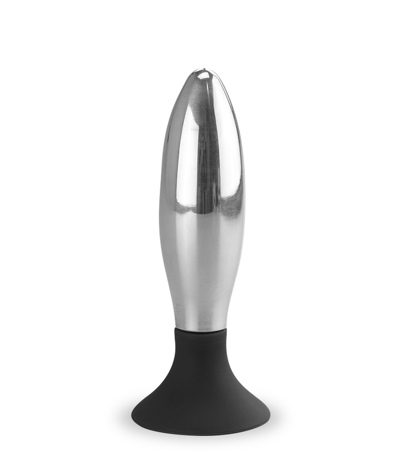 Metall-Analplug mit Saugfuß 10 cm