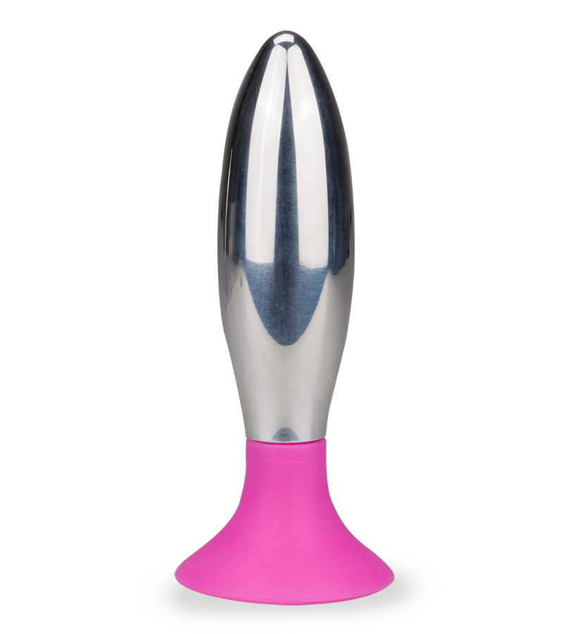 Metall-Analplug mit Saugfuß 10 cm