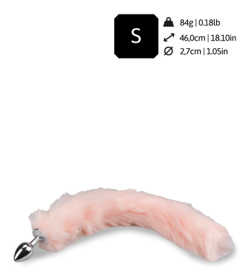 Metall-Plug mit rosa Foxtail aus Kunstfell