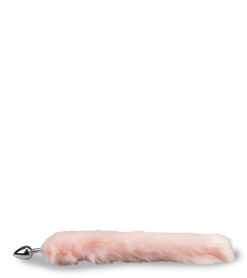 Metall-Plug mit rosa Foxtail aus Kunstfell