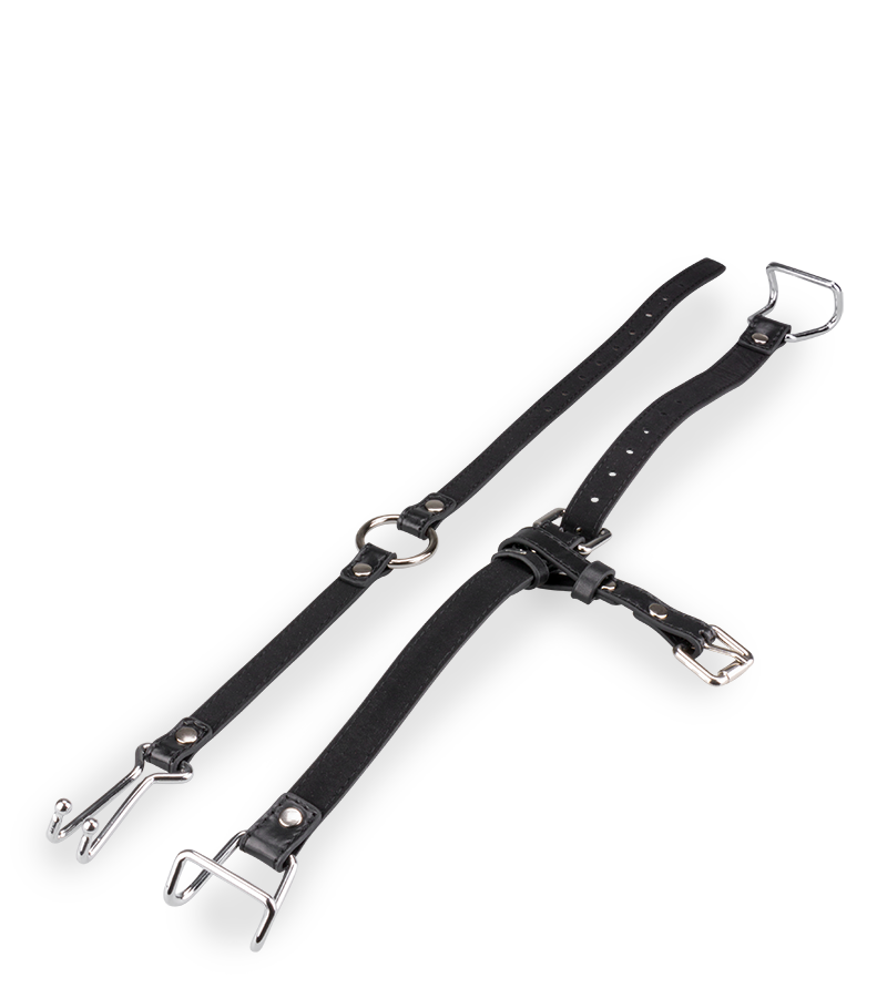 Mund- und Nasenspreizer aus Kunstleder und Metall