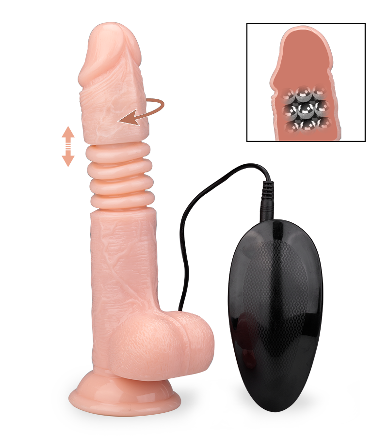Naturdildo mit Rotation und Stoßfunktion