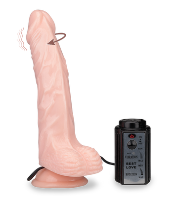Naturdildo mit Rotations- und Vibrationsfunktion