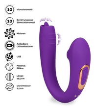 Laden Sie das Bild in den Galerie-Viewer, Paarvibrator und Druckwellenstimulator Ades