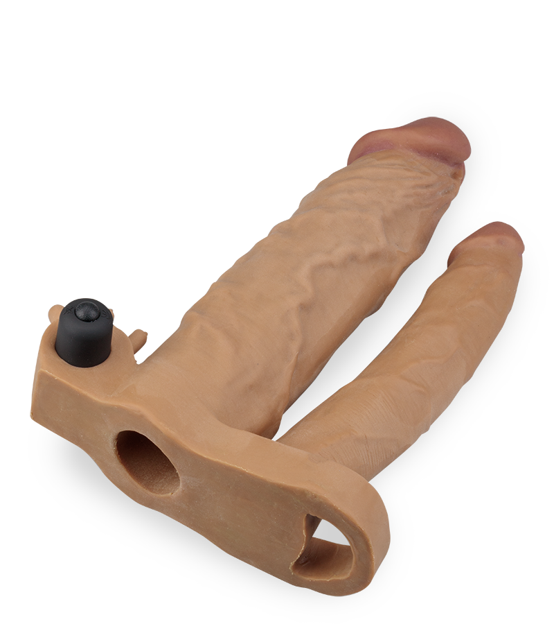 Penis-Extender mit Analdildo und Klitorisvibrator