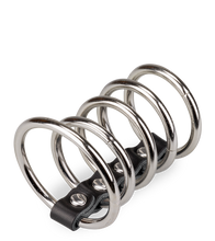 Laden Sie das Bild in den Galerie-Viewer, Peniskäfig aus 5 Metall-Cockringen