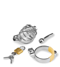 Laden Sie das Bild in den Galerie-Viewer, Peniskäfig mit Harnröhrenplug Alcatraz