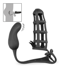 Laden Sie das Bild in den Galerie-Viewer, Peniskäfig mit Hodenring und Analvibrator