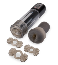 Laden Sie das Bild in den Galerie-Viewer, Penispumpen-Masturbator mit 3 Cockringen