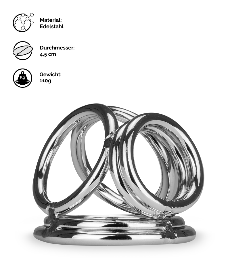 Penisring mit Hodenteiler aus Edelstahl Bondy