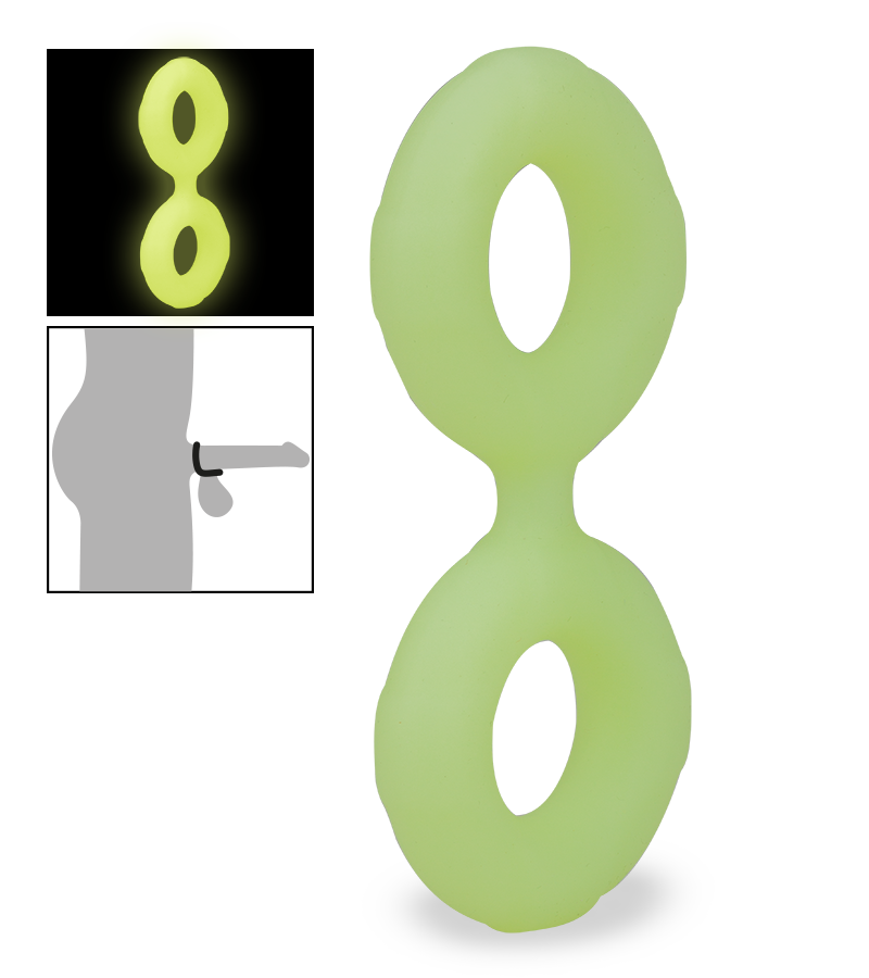 Phosphoreszierender Doppel-Cockring aus Silikon Sloom