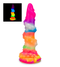 Laden Sie das Bild in den Galerie-Viewer, Phosphoreszierender Tentakel-Dildo mit Saugnapf Cthulhu