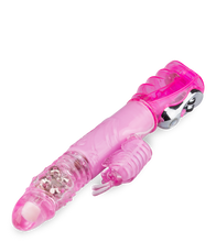 Laden Sie das Bild in den Galerie-Viewer, Pinker XL-Rabbit-Vibrator Butterfly mit Stoßfunktion