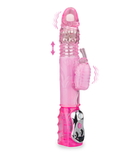 Laden Sie das Bild in den Galerie-Viewer, Pinker XL-Rabbit-Vibrator Butterfly mit Stoßfunktion