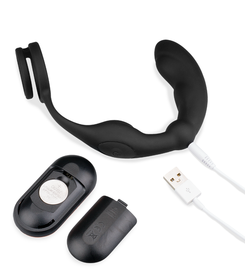 Prostata-Stimulator mit Vibration und Cockring Hedonism