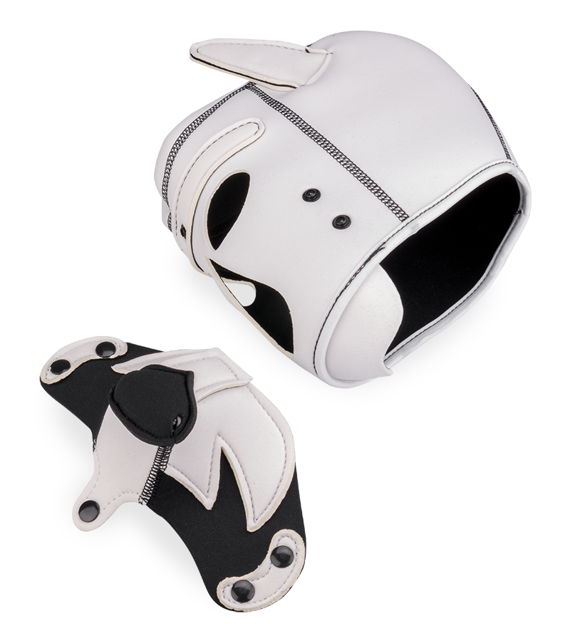 Puppy-Play-Hundemaske aus Neopren mit Schnurrhaaren