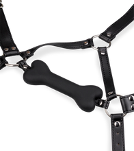 Laden Sie das Bild in den Galerie-Viewer, Puppy-Play-Kopfgeschirr mit Knebel aus Silikon 12,3 cm