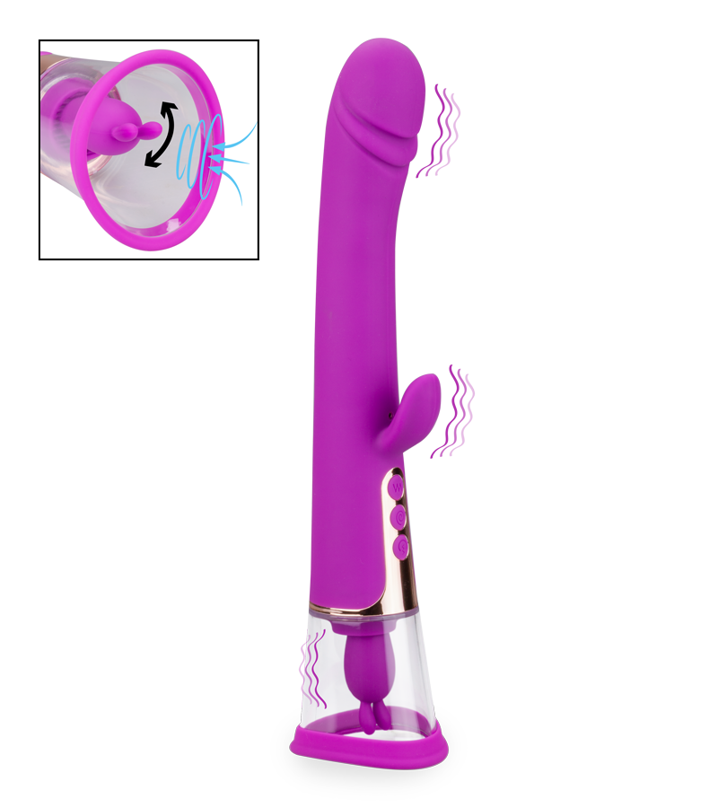 Rabbit-Vibrator mit Vagina-Pumpe Fine