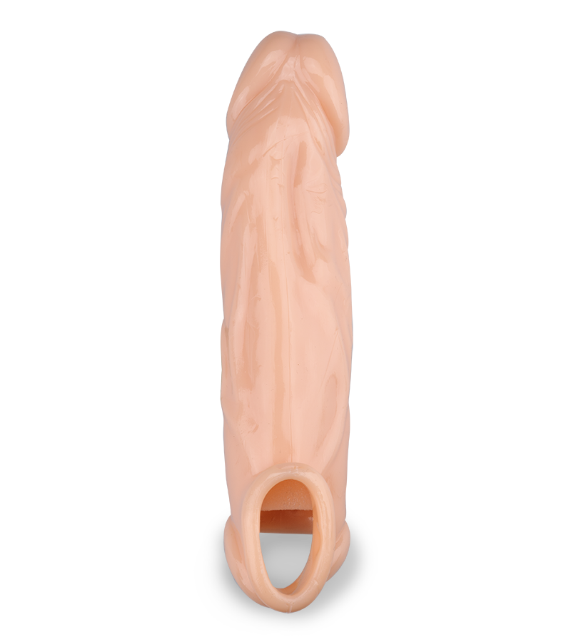 Realistischer Penis-Extender mit Aderung und Hodenring