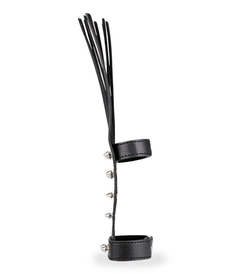 Riemen-Handschuh aus Kunstleder mit Stacheln