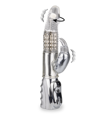 Rotierender Rabbit-Vibrator Silver Pleasure