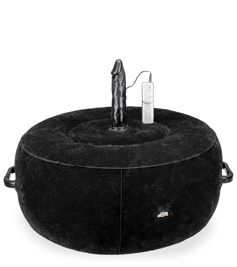 Rundes aufblasbares Sexkissen mit Dildovibrator Crazy Rider