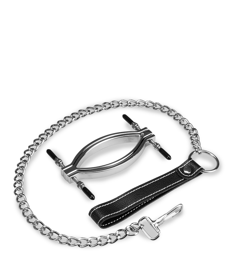 Schamlippenspreizer aus Edelstahl mit Leine