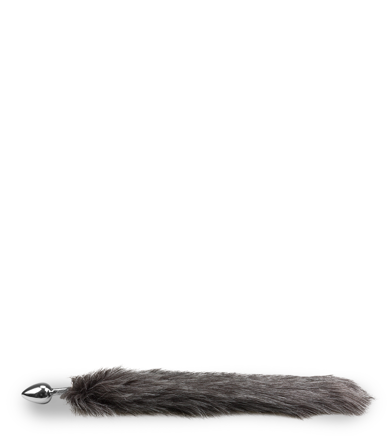 Schwanz-Buttplug mit grauem Wolfschwanz