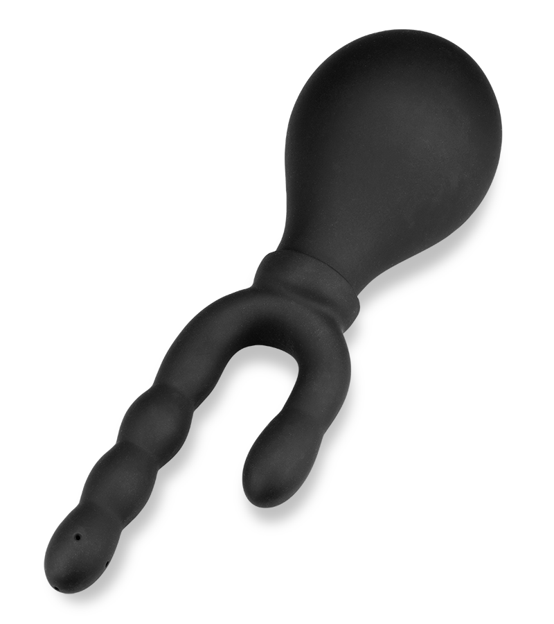 Schwarze Birnenspritze mit doppeltem Aufsatz