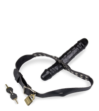 Laden Sie das Bild in den Galerie-Viewer, Schwarzer Mundknebel mit 2 Dildos