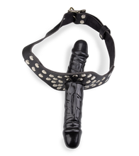 Laden Sie das Bild in den Galerie-Viewer, Schwarzer Mundknebel mit 2 Dildos
