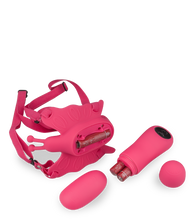 Laden Sie das Bild in den Galerie-Viewer, Slip-Vibrator aus Silikon mit Innendildo, 30 Modi