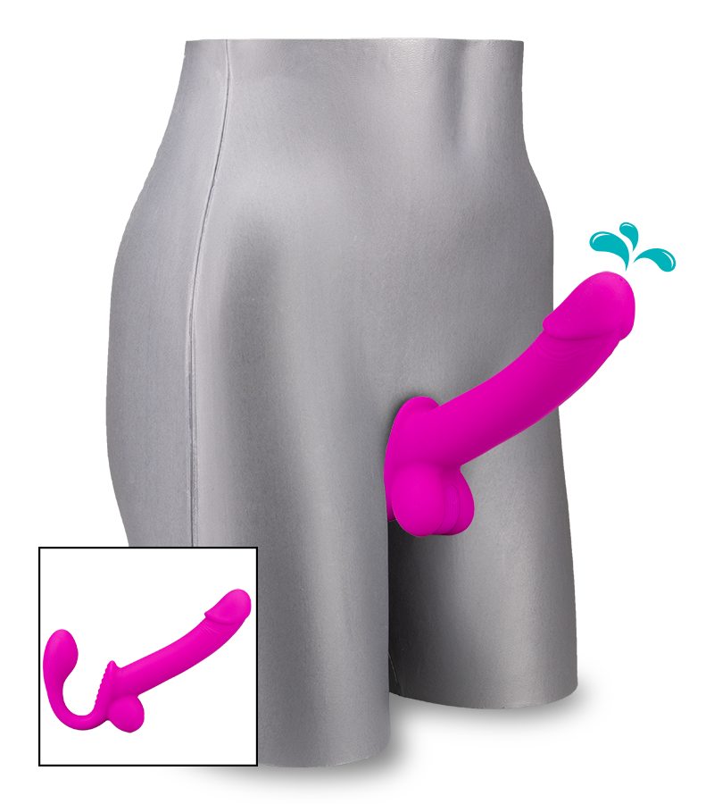 Strapless Strapon aus Silikon mit Spritzfunktion Nightlong