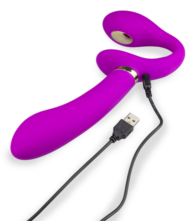 Strapless Strapon mit Vibration und Estim Authority