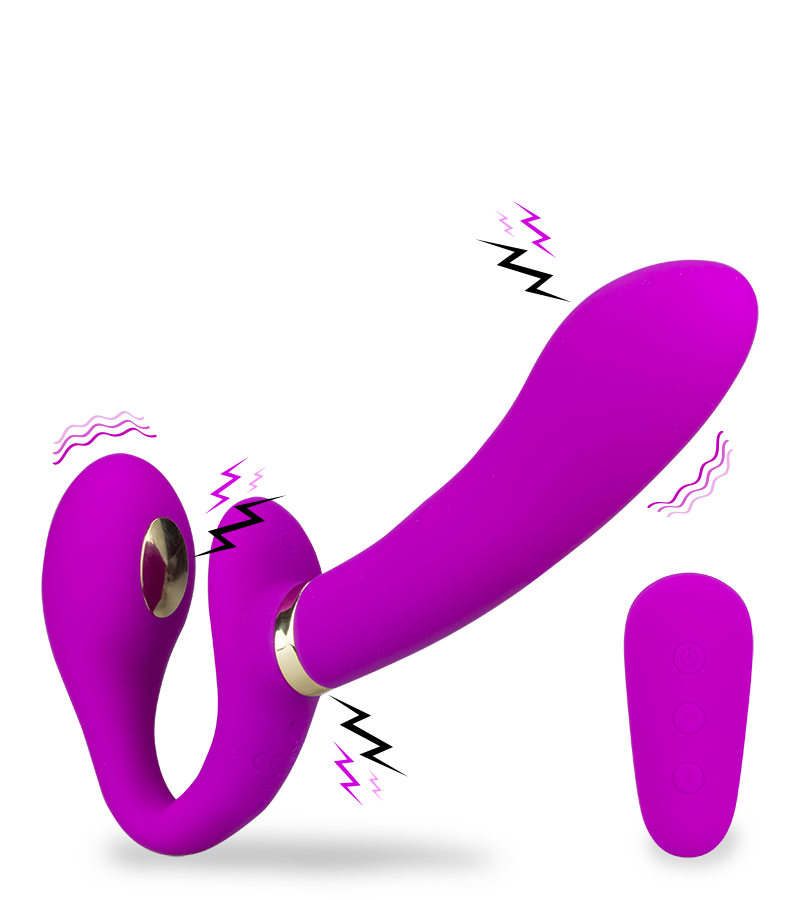 Strapless Strapon mit Vibration und Estim Authority