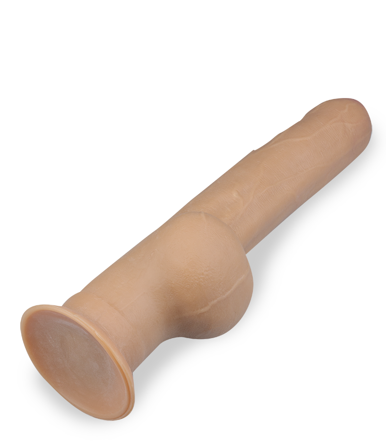 Superrealistischer Saugnapf-Dildo mit Vorhaut 27,5 cm