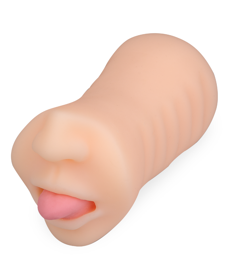 Taschenmuschi mit Mund und Zunge