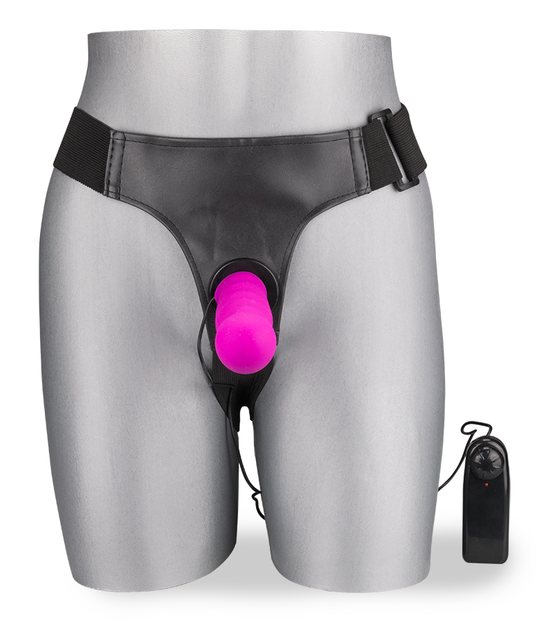 Umschnall-Dildo mit Vibration für G-Punkt-Stimulation