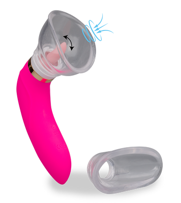 Vagina-Pumpe mit Cunnilingus-Effekt, 2 Aufsätze