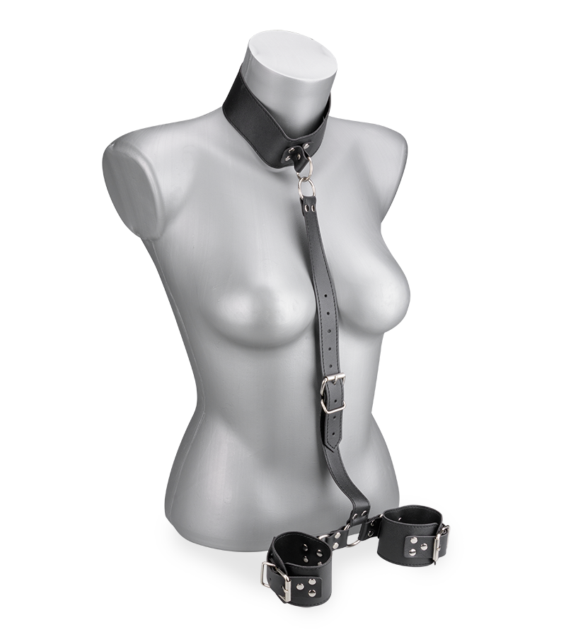 Verstellbares Fesselset für Hals und Handgelenke aus Kunstleder