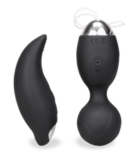 Laden Sie das Bild in den Galerie-Viewer, Vibrierende Liebeskugeln mit Klitorisstimulator als Fernbedienung